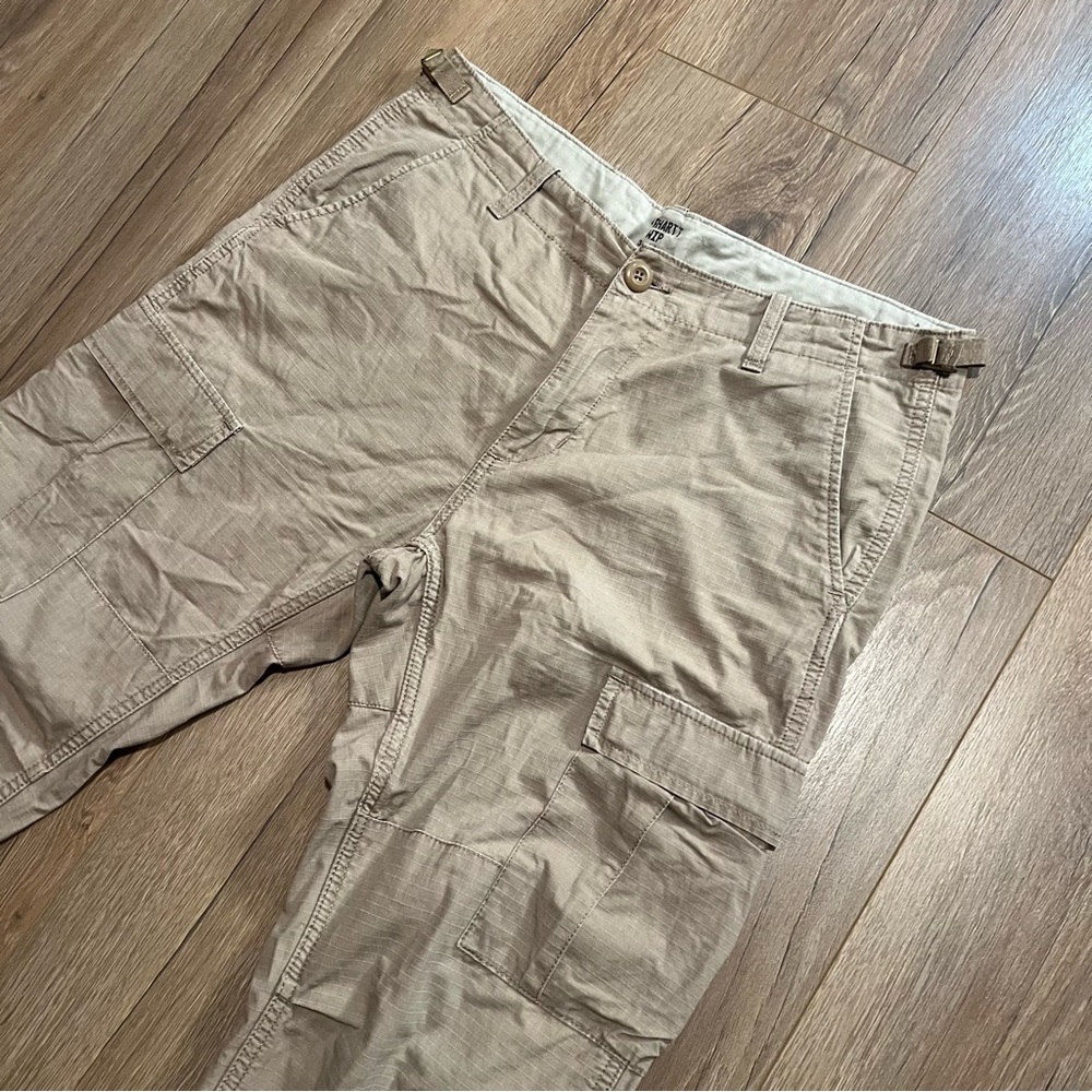 Carhartt WIP Work in Progress Beige Cargo Pants Men’s Aviation Pant Straight Leg - Picture 3 of 9